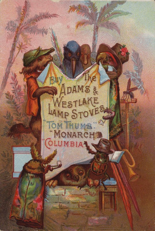 Dyr holder plakat. av American School