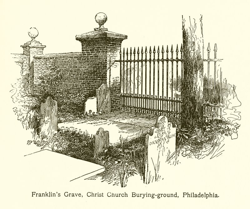 Franklins Grave, Christ Church Burying-ground, Philadelphia av American School