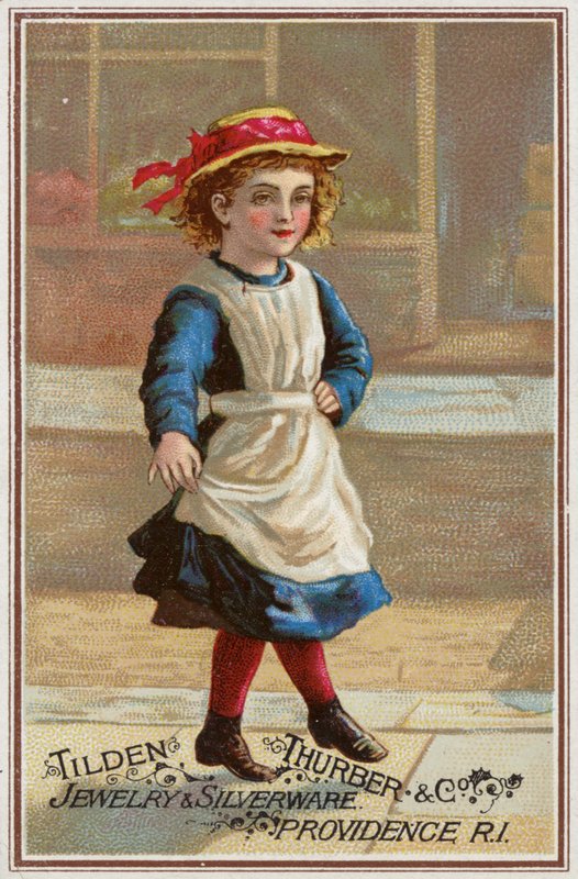 Jente hopper lekent (chromolitho) av American School