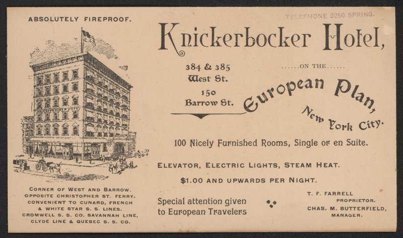 Hotel Trade Card av American School