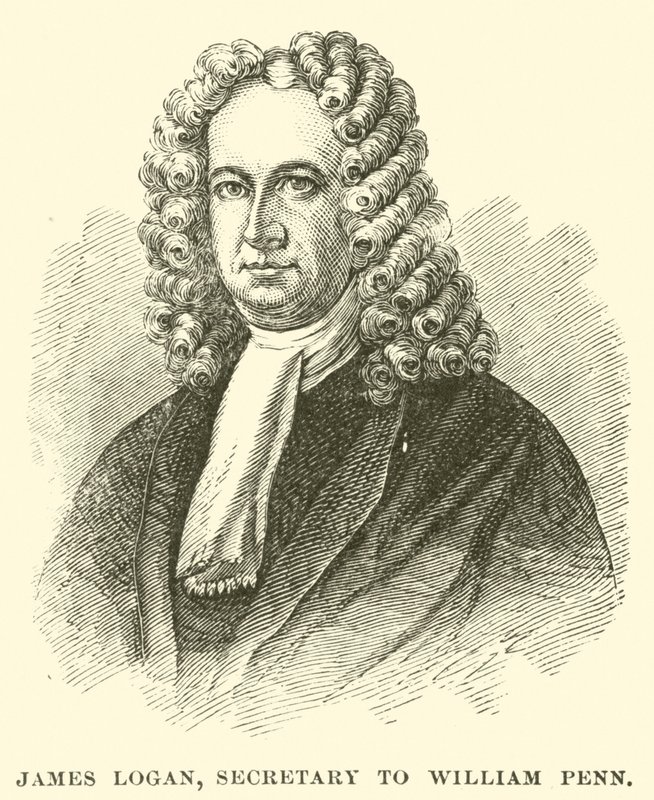 James Logan, sekretær for William Penn (gravering) av American School