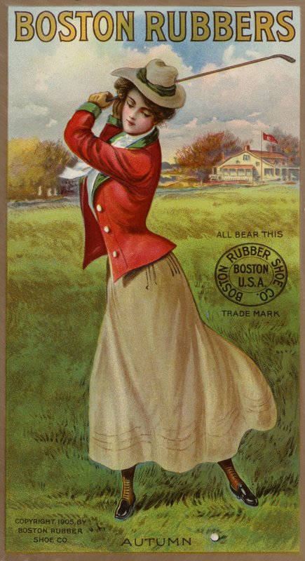 Lady Golfer Swinging Club av American School