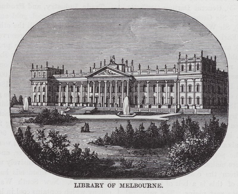 Library of Melbourne (gravering) av American School