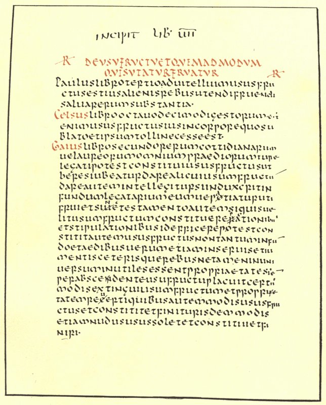 Side fra Pandects of Justinian av American School