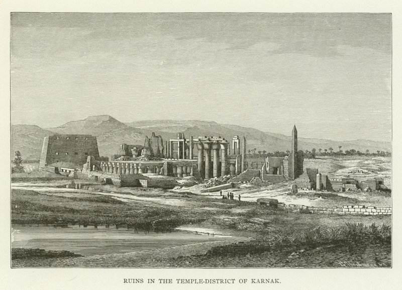 Ruiner i tempeldistriktet Karnak av American School