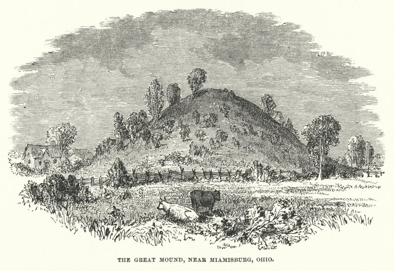 The Great Mound, nær Miamisburg, Ohio (gravering) av American School