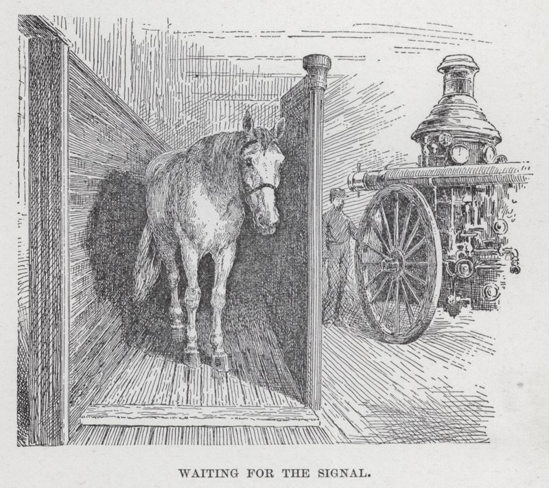 Venter på signalet (litho) av American School