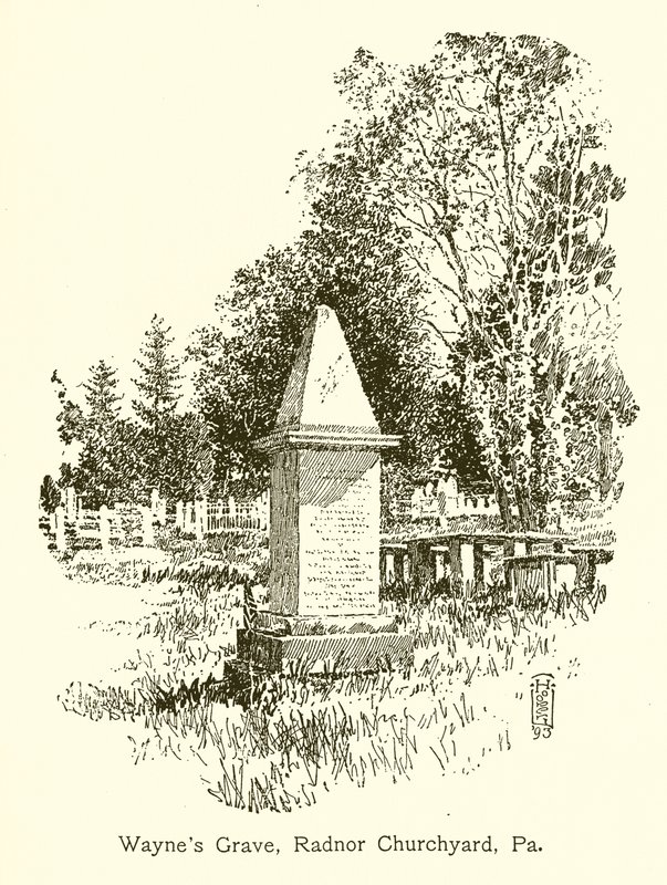 Waynes Grave, Radnor Churchyard, Pa av American School