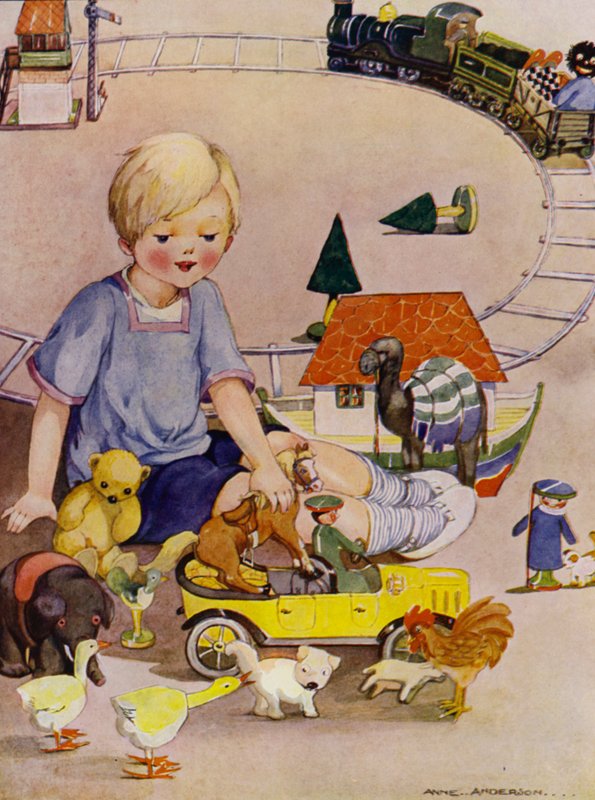 Julemorgen (farge litho) av Anne (after) Anderson