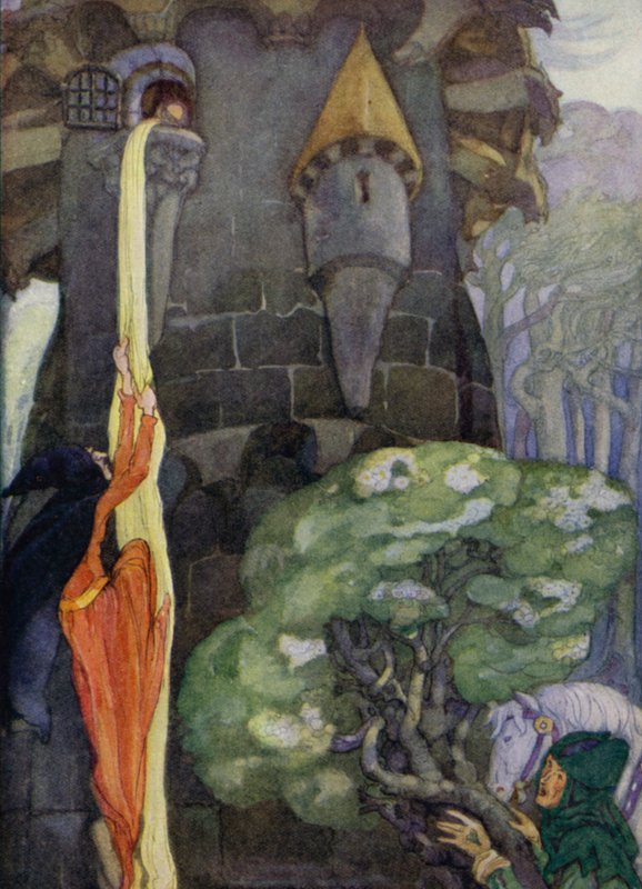 Rapunzel (farge litho) av Anne (after) Anderson
