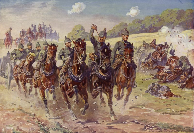Tysk Hussar-batteri under fiendtlig ild av Anton Hoffmann