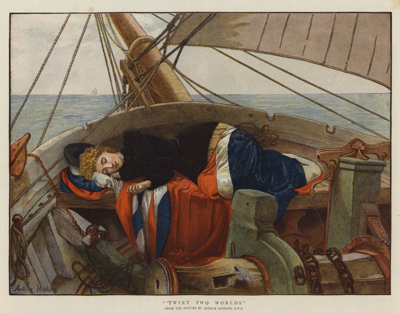 Twixt two Worlds (farge litho) av Arthur (after) Hopkins