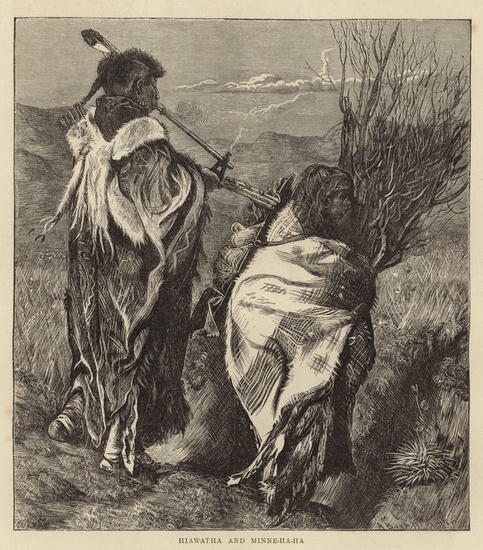 Hiawatha and Minne-Ha-Ha (engraving) av Arthur Boyd (after) Houghton