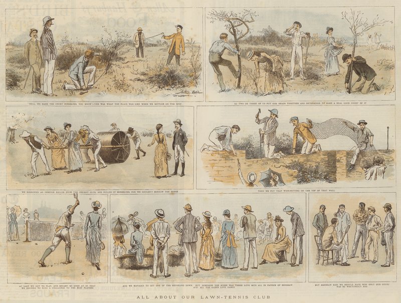 Alt om vår Lawn-Tennis Club (chromolitho) av Arthur Hopkins