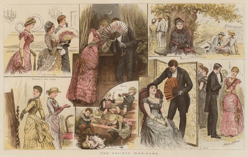 The Society War-Game (chromolitho) av Arthur Hopkins