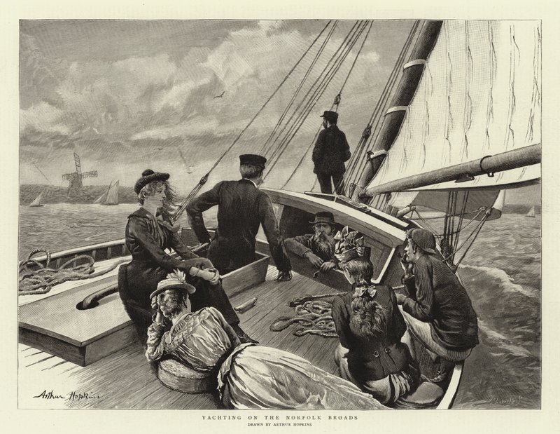 Yachting på Norfolk Broads av Arthur Hopkins