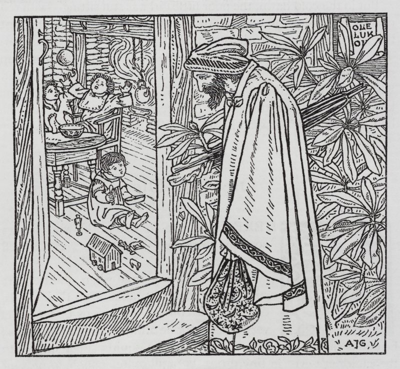 HC Andersen: Ole Luk-Oie (litho) av Arthur Joseph Gaskin