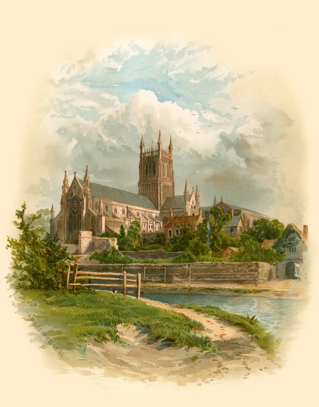 Worcester katedral, nordøst av Arthur Wilde Parsons