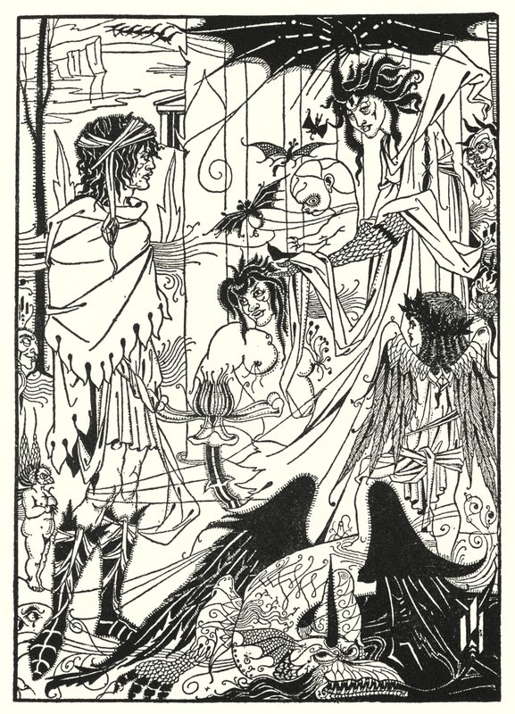 Drømmer (gravering) av Aubrey (after) Beardsley