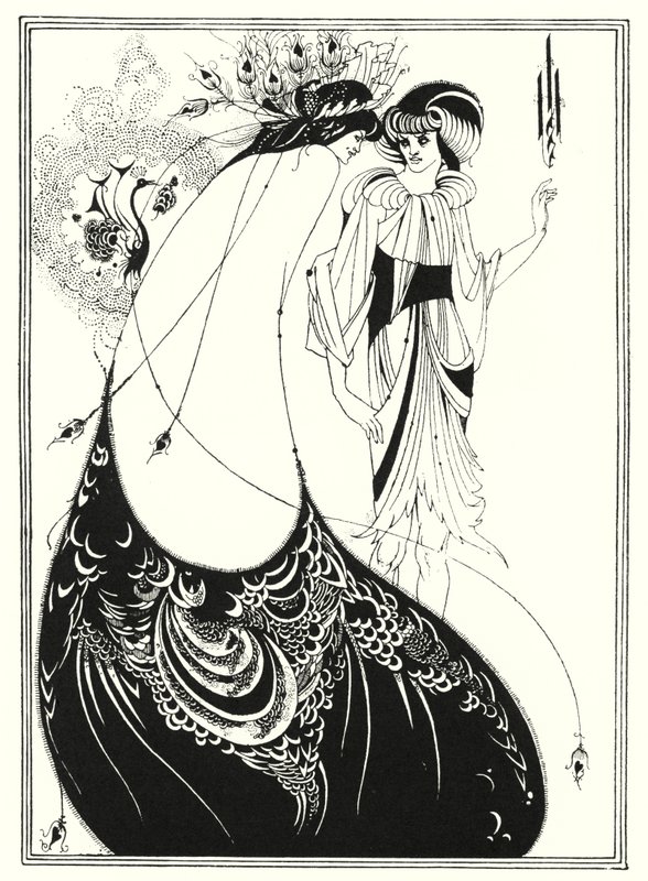 Påfuglskjørtet (gravering) av Aubrey (after) Beardsley