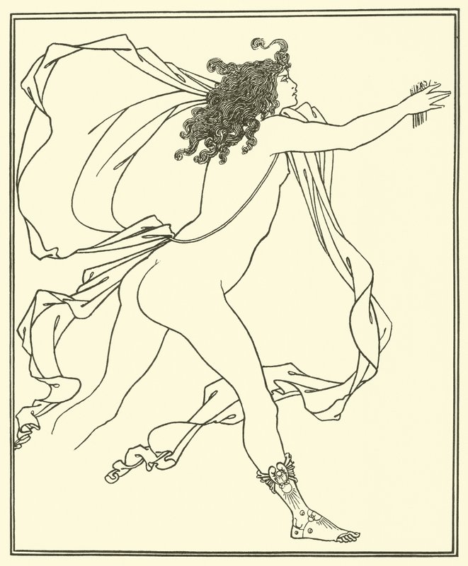 Apollo forfølger Daphne av Aubrey Beardsley
