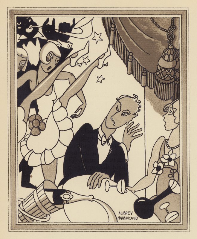 Et kabaretshow (litho) av Aubrey Hammond