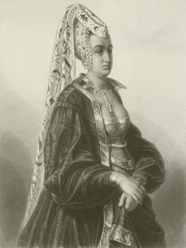 Konigin Isabeau (gravering) av August Friedrich Pecht