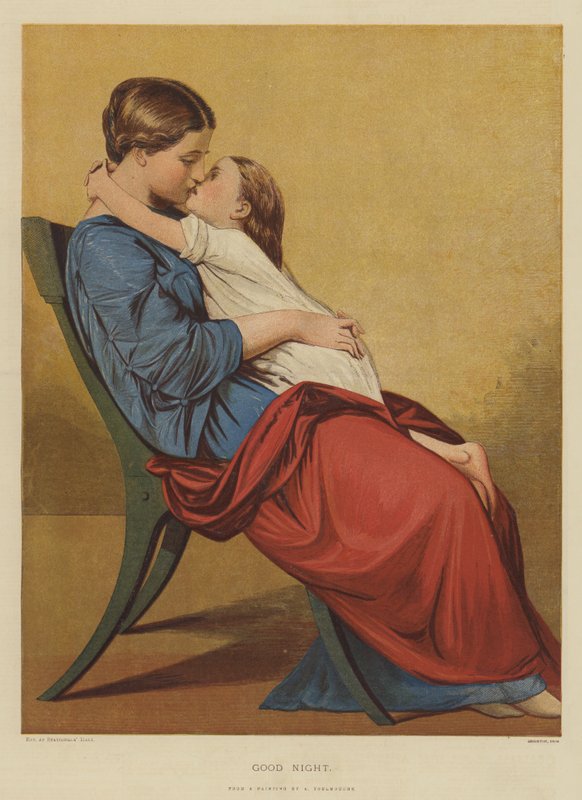 God natt (chromolitho) av Auguste Toulmouche