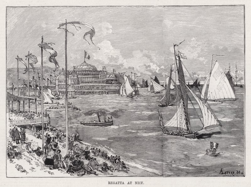 Regatta i Nice (gravering) av Auguste Lepere