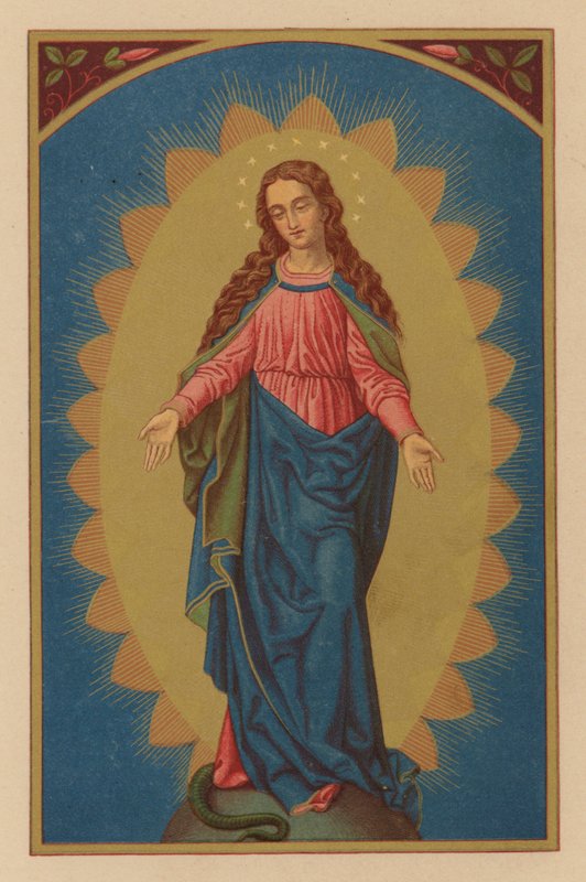 B Mary, ulastelig jomfru (kromolitt) av Austrian School