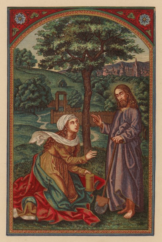 Jesus sier til henne: Maria! (kromolitt) av Austrian School