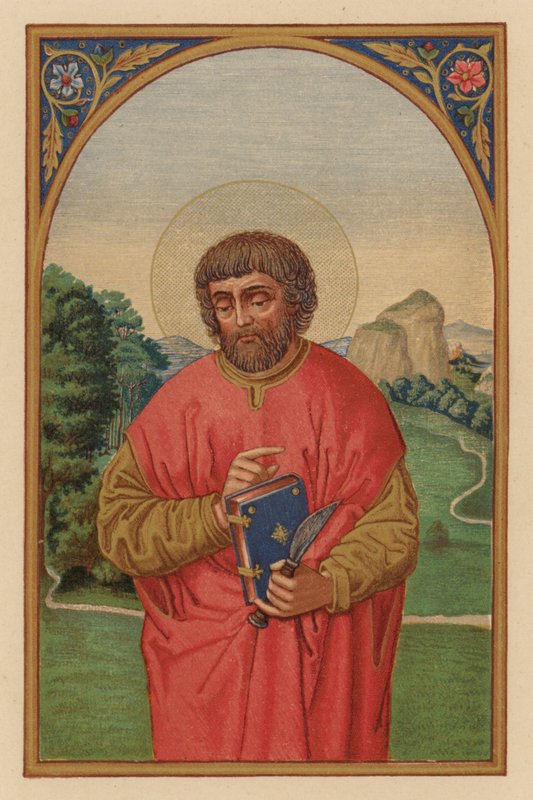 Saint Bartholomew, apostel (kromolitt) av Austrian School