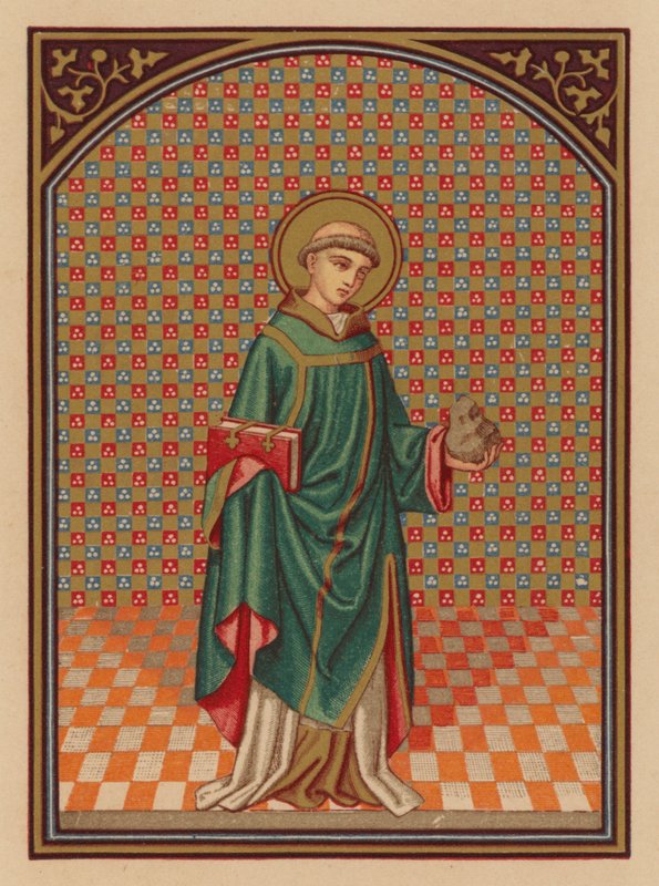 Saint Stephen (chromolith) av Austrian School