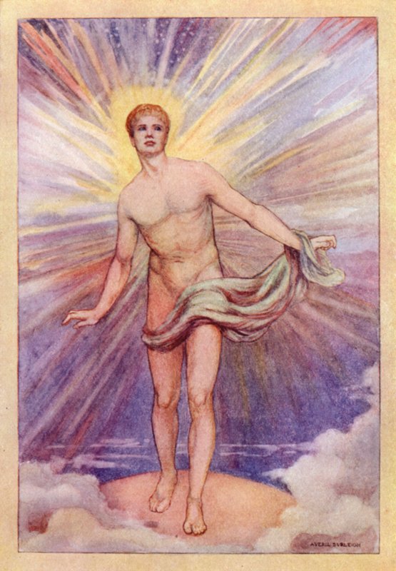 John Keats: Hyperion (litho-farge) av Averil Mary Burleigh