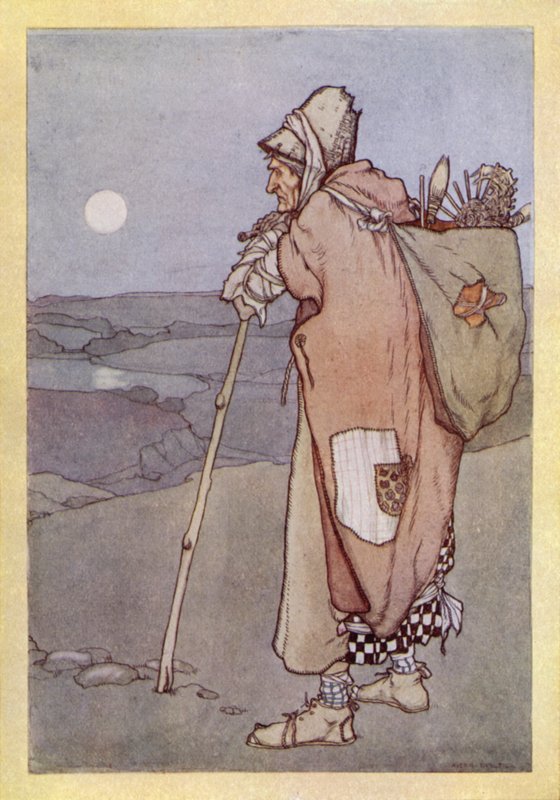 John Keats: Meg Merrilies (litho-farge) av Averil Mary Burleigh