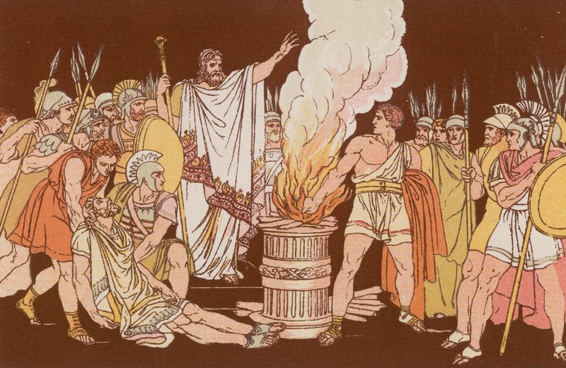 Mutius Scaevola før Lars Porsenna av Bartolomeo Pinelli