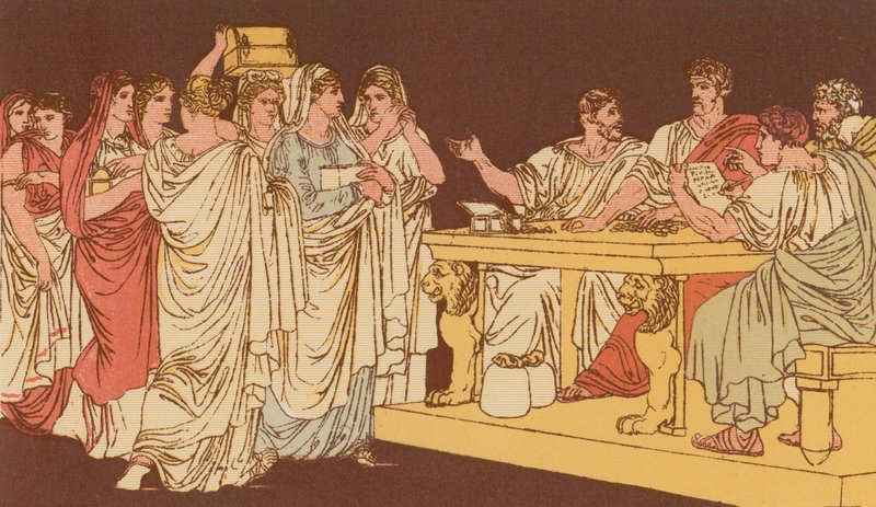 Romerske damer som bringer pynten sin av Bartolomeo Pinelli