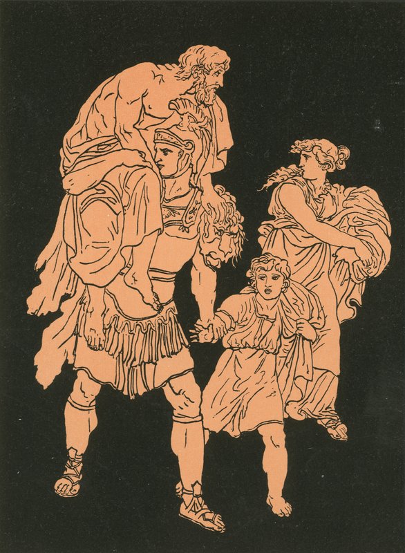 Flykten fra Troy av Bartolomeo Pinelli
