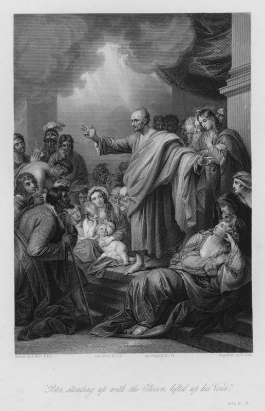 Peters preken i Jerusalem, Apostlenes gjerninger II av Benjamin (after) West