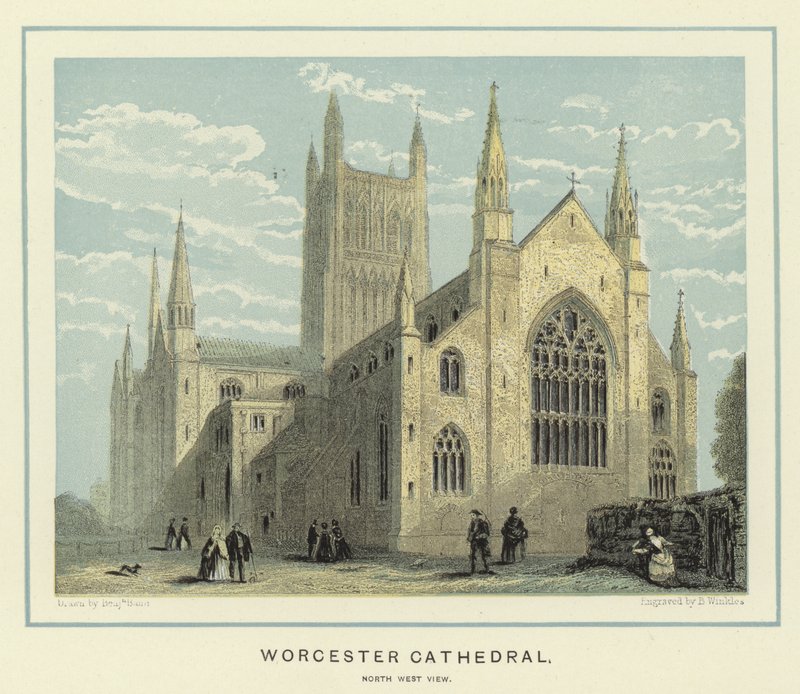 Worcester katedral, utsikt mot nordvest av Benjamin Baud