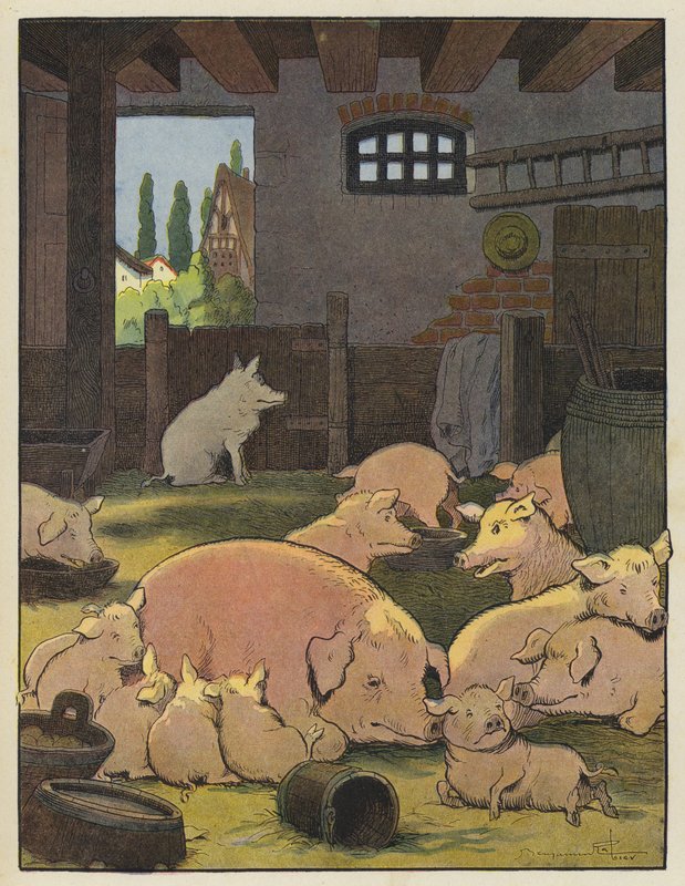 Griser i en grisesti av Benjamin Rabier