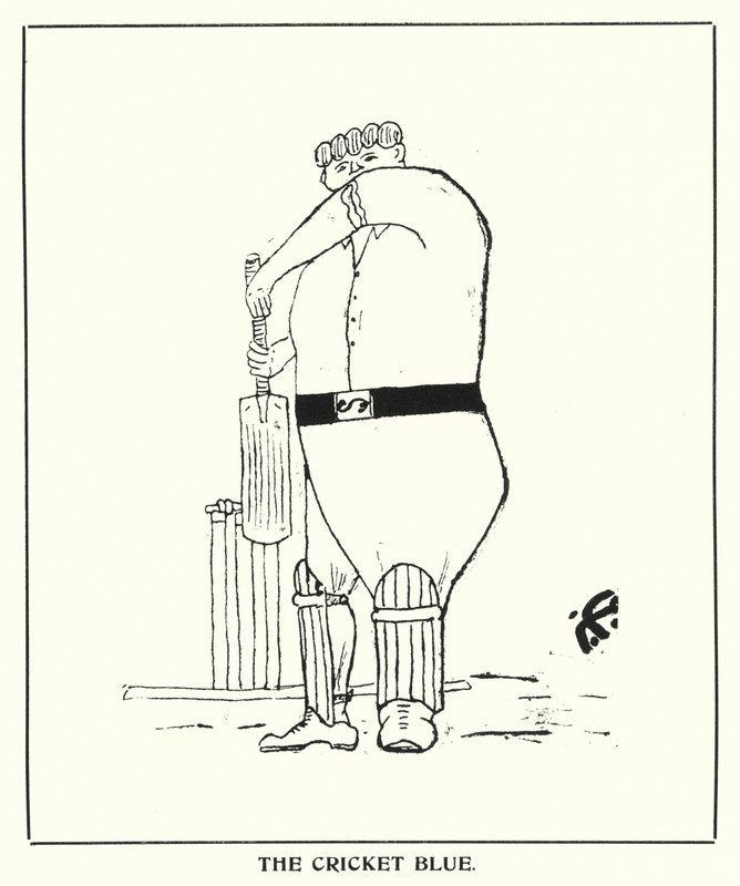 Oxford Quips: The Cricket Blue (litho) av Bohun Lynch