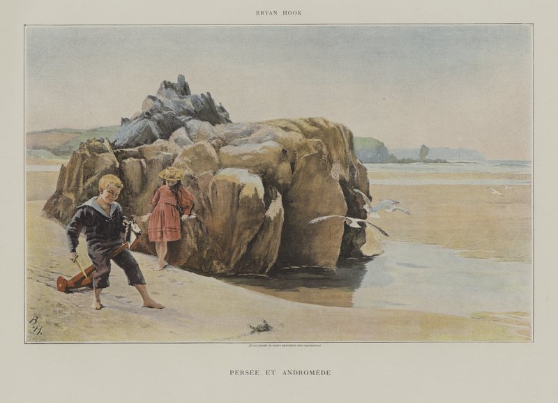 Perseus og Andromeda (farge litho) av Bryan Hook