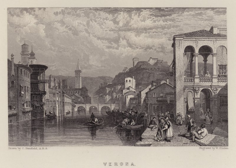 Verona (farge litho) av C. (after) Stanfield