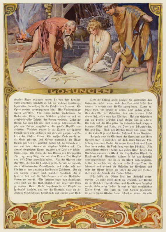Lese runene (farge litho) av Carl Emil Doepler