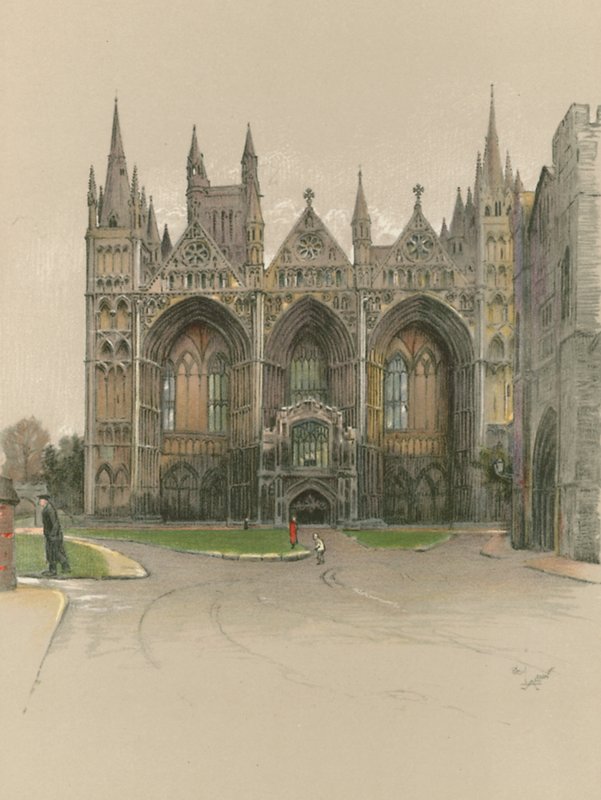 Peterborough katedral av Cecil Charles Windsor Aldin