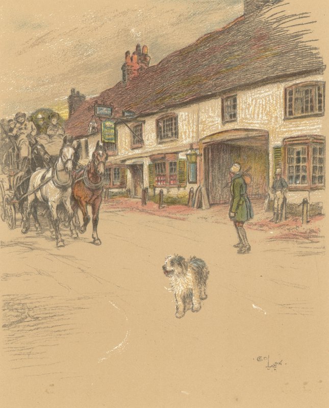The Angel Inn, Woolhampton av Cecil Charles Windsor Aldin