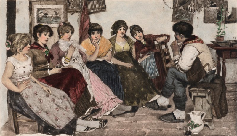 The Heptameron (fargefotogravyr) av Cesare Laurenti