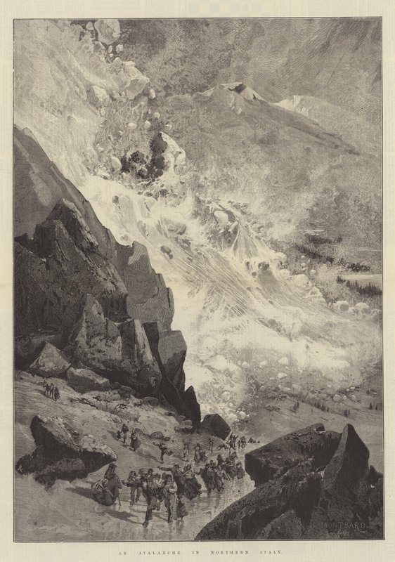 Et snøskred i Nord-Italia av Charles Auguste Loye