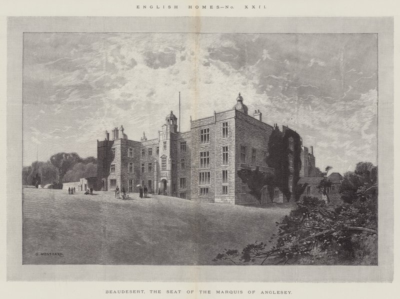 Beaudesert, setet til markisen av Anglesey av Charles Auguste Loye